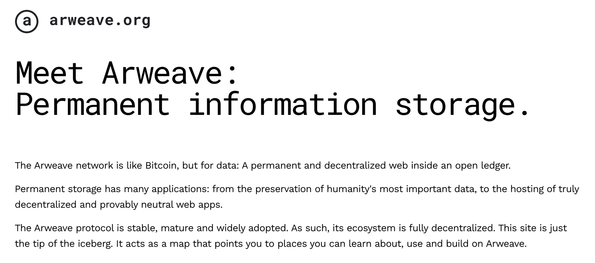 Arweave and the idea of the permaweb